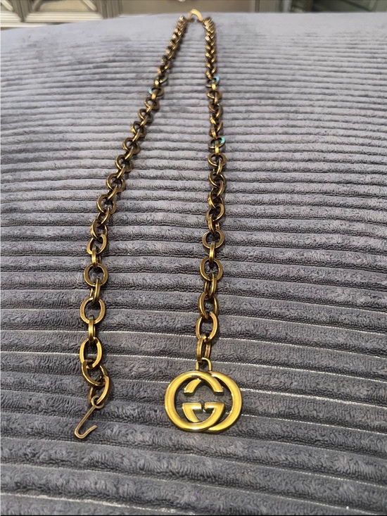 Gucci Gold Chain Belt with Interlocking G Pendant